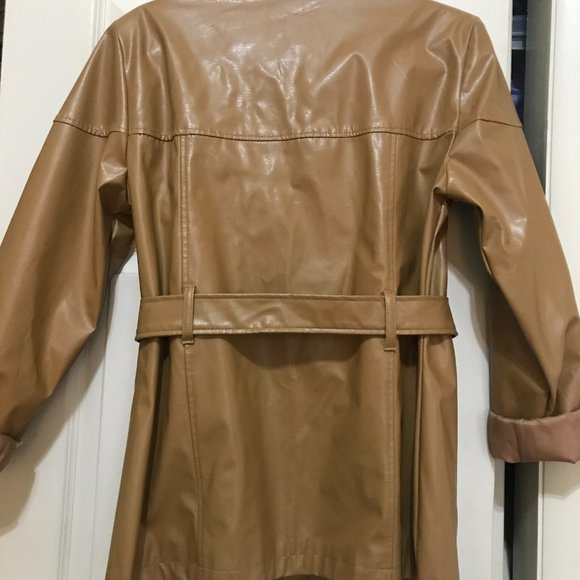 vintage 90s rave tan leather jacket - Picture 4 of 5
